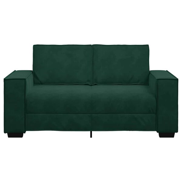 vidaXL 2-personers sofa 160x78x84 cm fl&oslash;jl m&oslash;rkegr&oslash;n