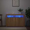 vidaXL sk&aelig;nk med LED-lys 115,5x30x75 cm sonoma-eg
