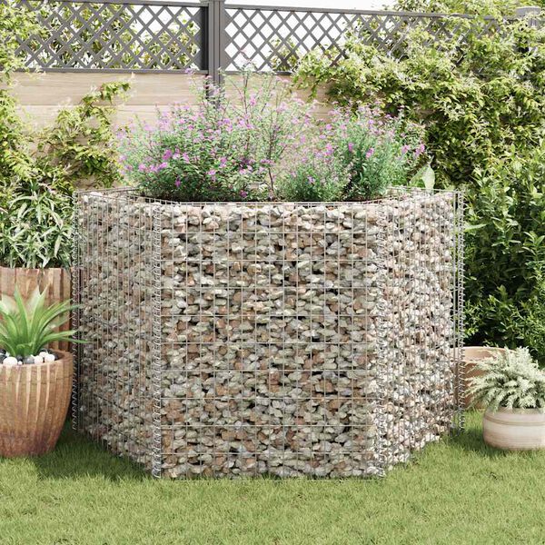 vidaXL sekskantet gabion-h&oslash;jbed 160x134x100 cm