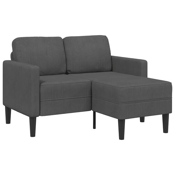 vidaXL 2-personers sofa med chaiselong L-formet mørkegrå 125 cm hør
