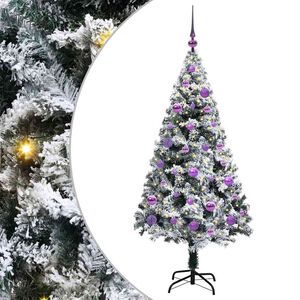 vidaXL Kunstigt juletr&aelig; med stativ Hvid 150 cm PVC og St&aring;l og Plastik
