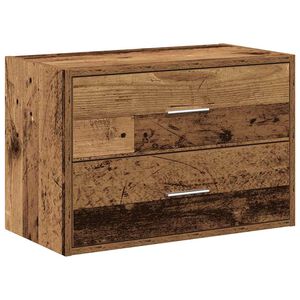 vidaXL skab med 2 skuffer 60x31x40 cm konstrueret tr&aelig; antikt tr&aelig;