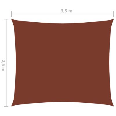 vidaXL solsejl 2,5x3,5 m rektangulær oxfordstof terrakotta