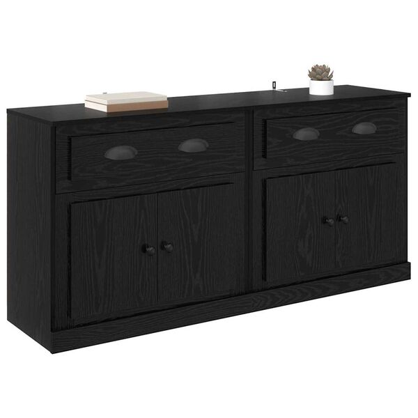 vidaXL Sideboards 2 pcs Sort eg 70 x 35,5 x 67,5 cm Konstrueret tr&aelig;