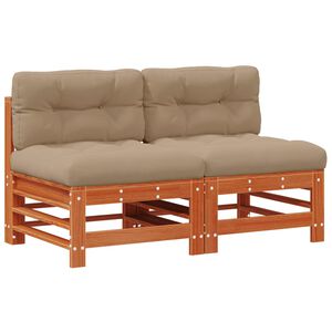 vidaXL Have Mellem Sofa Massivt fyrretr&aelig; VoksBrun