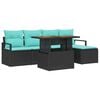 vidaXL Havesofa S&aelig;t 6 stk. Sort og teal