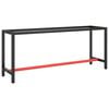 vidaXL stel til arbejdsb&aelig;nk 190x50x79 cm metal mat sort og mat r&oslash;d
