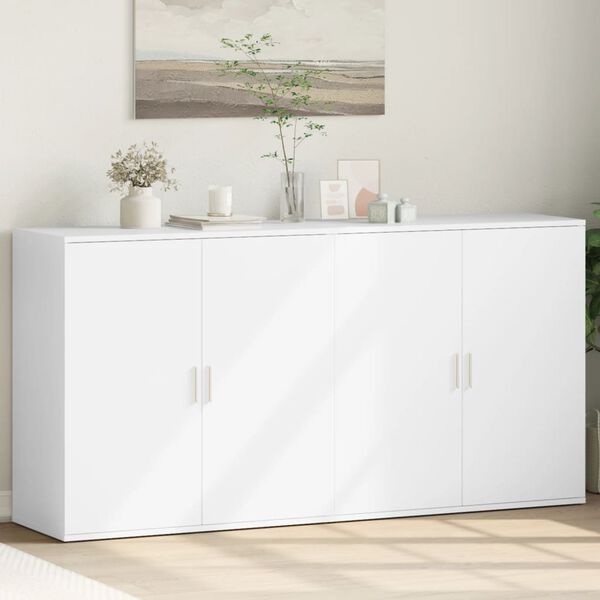 vidaXL skænke 2 stk. 79x38x80 cm konstrueret træ hvid