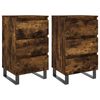 vidaXL sengeborde 2 stk. 40x35x69 cm konstrueret tr&aelig; r&oslash;get egetr&aelig;