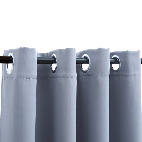 vidaXL m&oslash;rkl&aelig;gningsgardiner 2 stk. med metalringe 140 x 225 cm gr&aring;