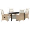 vidaXL Have Spisebordss&aelig;t 5 stk. Beige polyrattan