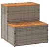 vidaXL spakant 50x50x50,5 cm polyrattan og massivt akacietr&aelig; gr&aring;