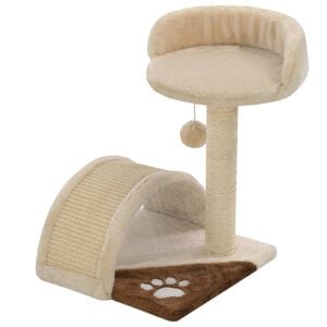 vidaXL kradsetr&aelig; til katte med sisal-kradsestolper 40 cm beige og brun