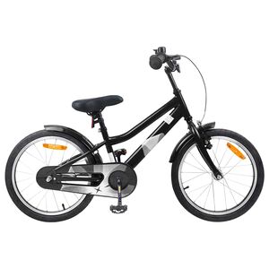 vidaXL B&oslash;rnecykel 18 tommer til 5-7 &aring;r gammel Sort