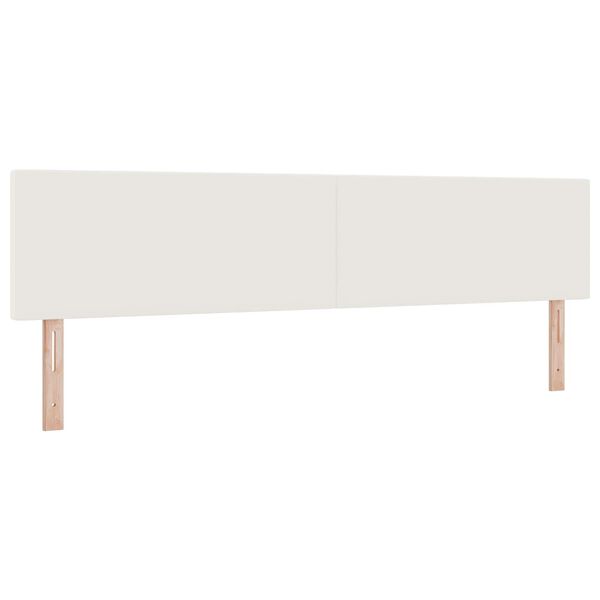 vidaXL LED sengegavl med LED -strimmellys Creme 200 cm Polyester