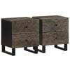 vidaXL sengeborde 2 stk. 40x33x46 cm massivt mangotr&aelig; sort