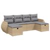 vidaXL havesofas&aelig;t 6 dele med hynder polyrattan beige