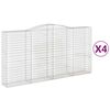 vidaXL buede gabionkurve 4 stk. 400x50x200/220 cm galvaniseret jern
