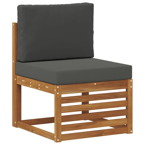 vidaXL Sektionalsofa s&aelig;t 6 pcs Naturlig og Antracit Massivt Akacietr&aelig;