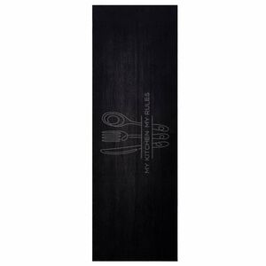 vidaXL K&oslash;kken t&aelig;ppe Sort 180 x 60 cm 100% polyamid Vaskbar
