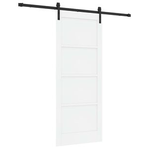 vidaXL Skyded&oslash;r Hvid og sort 83 x 202 cm Massivt fyrretr&aelig;
