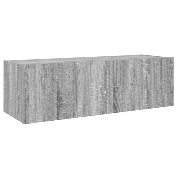 vidaXL v&aelig;gh&aelig;ngt tv-bord m. LED-lys 100x35x31 cm gr&aring; sonoma-eg