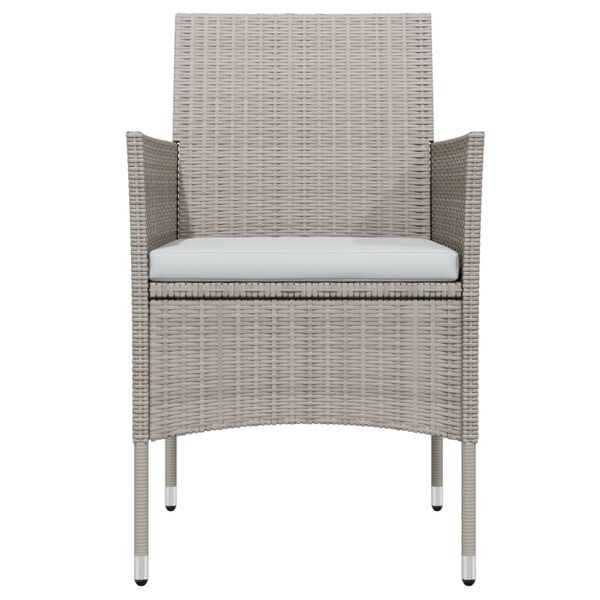 vidaXL spisebordss&aelig;t til haven 7 dele med hynder beige og sort