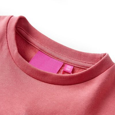 Sweatshirt til børn str. 92 farveblok lyserød og henna