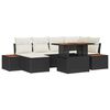 vidaXL Havesofa S&aelig;t 7 stk. Sort polyrattan