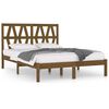 vidaXL sengeramme 200x200 cm massivt fyrretr&aelig; gyldenbrun