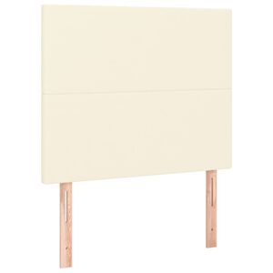 vidaXL sengegavl cremefarvet 80x5x118/128 cm kunstl&aelig;der