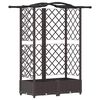 vidaXL H&aelig;vet Bed med Trellis og Tag Brun 124 x 40 x 123 cm PP