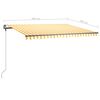 vidaXL fritstående markise 400x300 cm manuel betjening gul/hvid