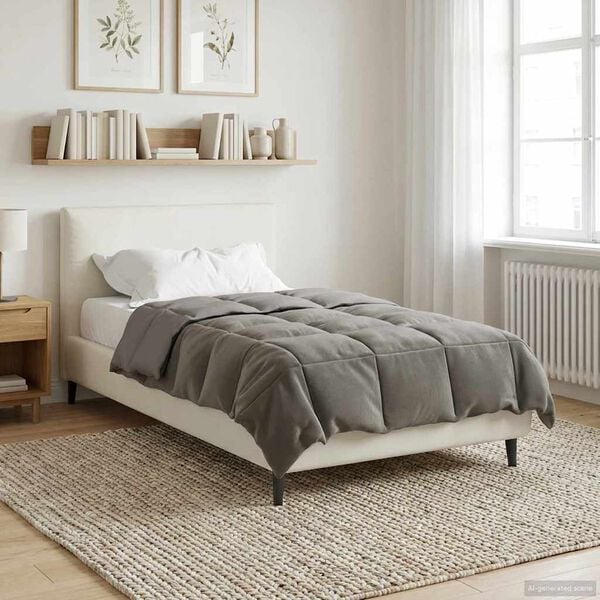 vidaXL Hel&aring;rs dyne Quilting Lysegr&aring; 155 x 220 cm Mikrofiber