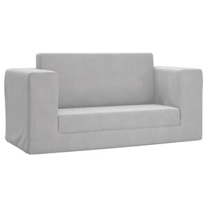 vidaXL 2-personers sovesofa til b&oslash;rn bl&oslash;dt plys lysegr&aring;