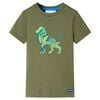 T-shirt til b&oslash;rn str. 104 kakifarvet