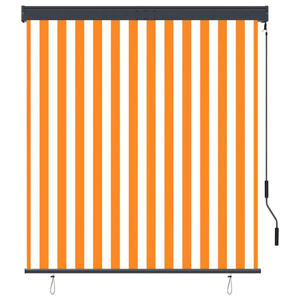 vidaXL udend&oslash;rs rullegardin 140x250 cm hvid og orange