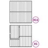 vidaXL hundegård 12 paneler galvaniseret stål sort