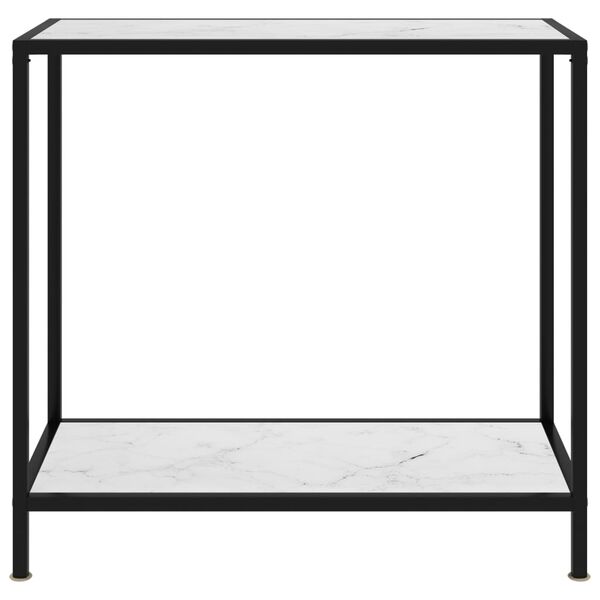 vidaXL konsolbord 80x35x75 cm h&aelig;rdet glas hvid