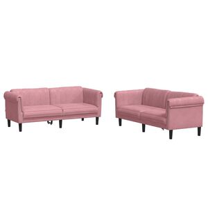 vidaXL sofas&aelig;t 2 dele velour lyser&oslash;d
