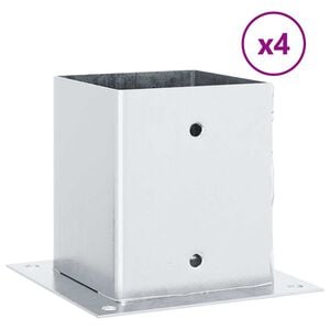 vidaXL stolpef&oslash;dder firkantet 4 stk. 101x101 mm galvaniseret st&aring;l