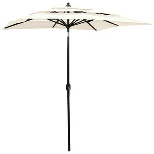 vidaXL parasol 2x2 m aluminiumsstang 3 niveauer sandfarvet