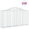 vidaXL buede gabionkurve 30 stk. 200x30x100/120 cm galvaniseret jern