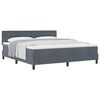 vidaXL Box spring seng med madras M&oslash;rkegr&aring; 180 x 200 cm Fl&oslash;jl