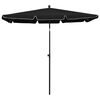 vidaXL parasol med stang 210x140 cm sort