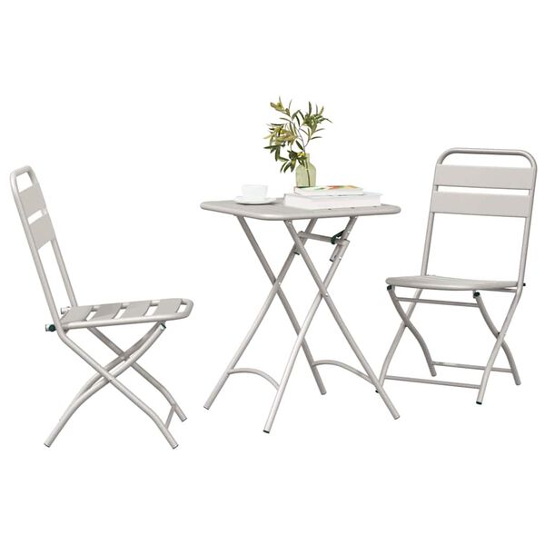 vidaXL Bistrosæt 3 pcs Beige Stål