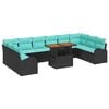 vidaXL Havesofa S&aelig;t med opbevaring 11 pcs Sort Poly rattan