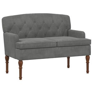 vidaXL L&aelig;nestol med knap tufting M&oslash;rkegr&aring; 111 x 65 x 79 cm Fl&oslash;jl