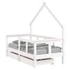 vidaXL sengeramme til juniorseng m. skuffer 70x140 cm massivt fyr hvid