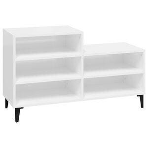 vidaXL skoreol 102x36x60 cm konstrueret tr&aelig; hvid h&oslash;jglans